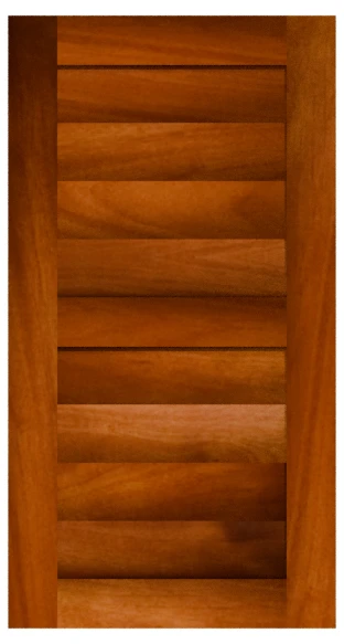 Beadboard raised panel cabinet door rendered in mahogany