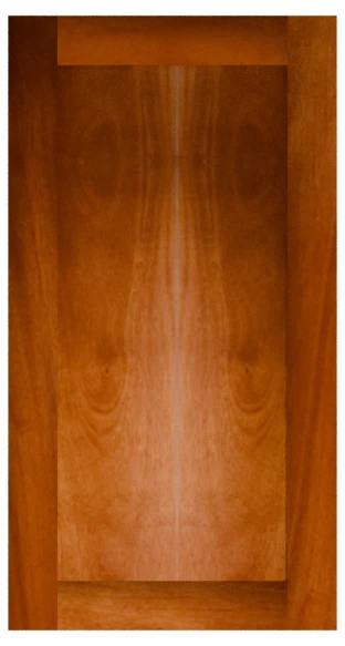 Flat Panel raised panel cabinet door rendered in mahogany