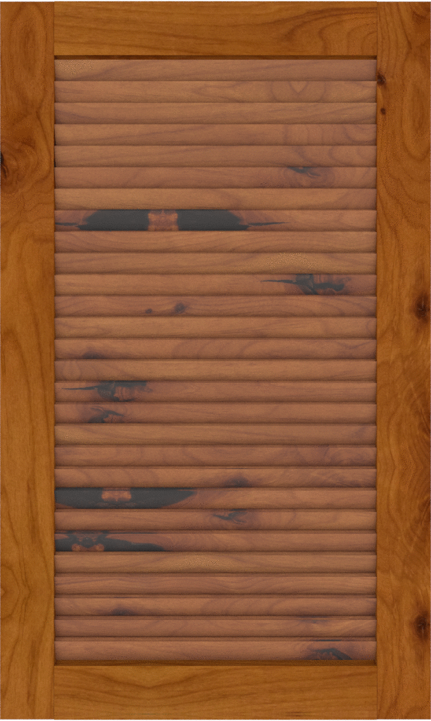 Louvered Knotty Alder Cabinet Doors