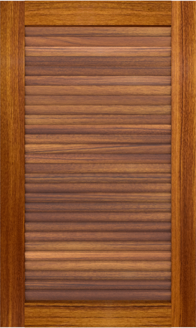 Custom Made Louvered Teak Cabinet Doors