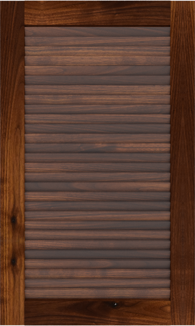 Louvered Walnut Cabinet Doors