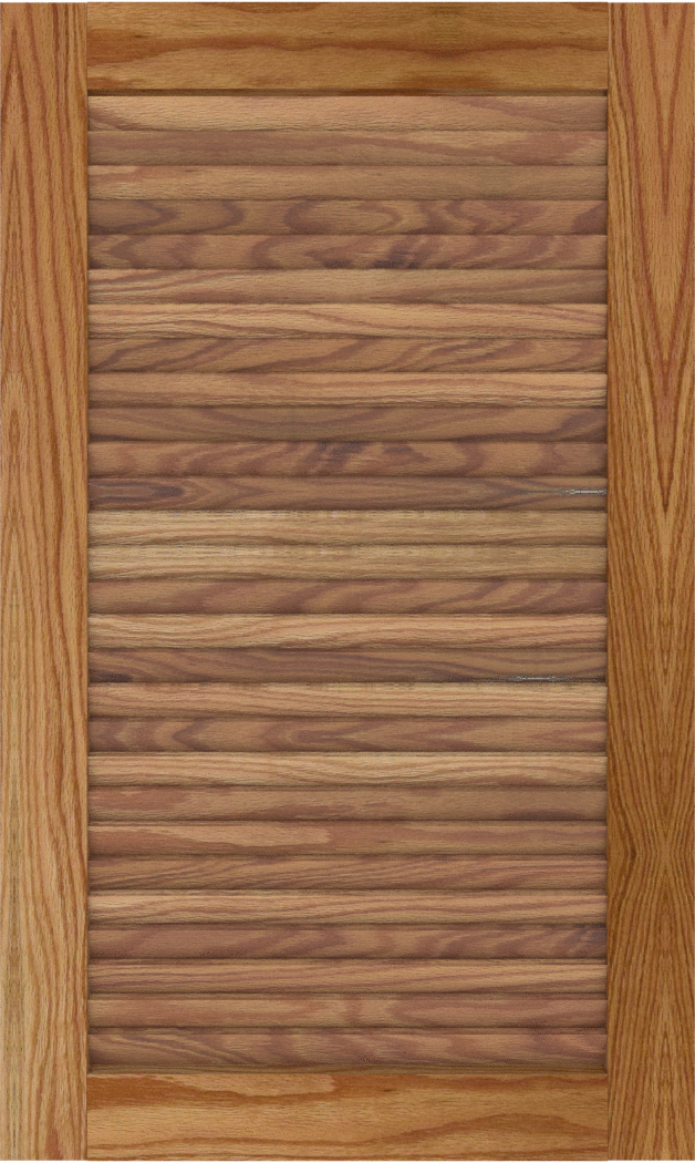 Louvered White Oak Cabinet Doors