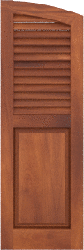Arched   Crest  Mahogany  Shutters