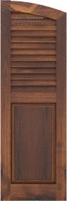Arched   Crest  Walnut  Shutters