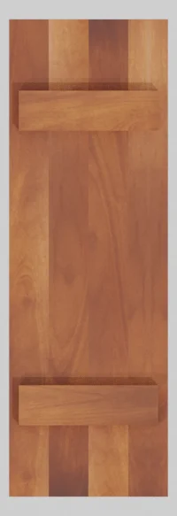 Tuscan board & batten shutter rendered in mahogany