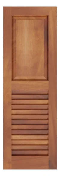 Back Bay combination shutter rendered in mahogany