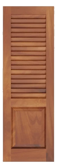 Commodore combination shutter rendered in mahogany