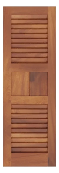 Perryman combination shutter rendered in mahogany