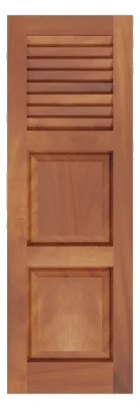 Salt Marsh combination shutter rendered in mahogany