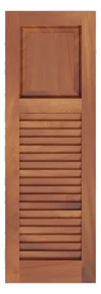 Sea Breeze combination shutter rendered in mahogany