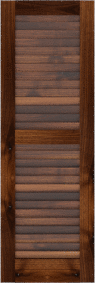 Louvered   Asheville  Walnut  Shutters