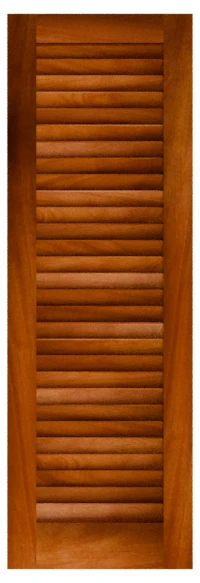 Charleston louvered shutter rendered in mahogany