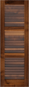 Louvered   Vicksburg  Walnut  Shutters