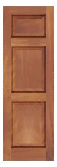 Newport raised panel shutter rendered in mahogany