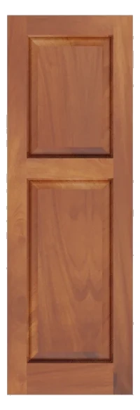 Portsmouth raised panel shutter rendered in mahogany