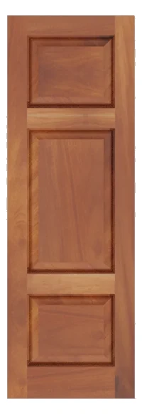 Sea Isle raised panel shutter rendered in mahogany