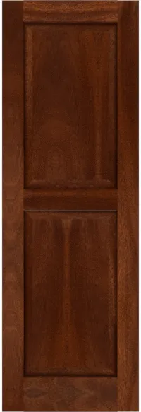 Custom Sapele Raised Panel Shutters | Estate Millwork Product Image