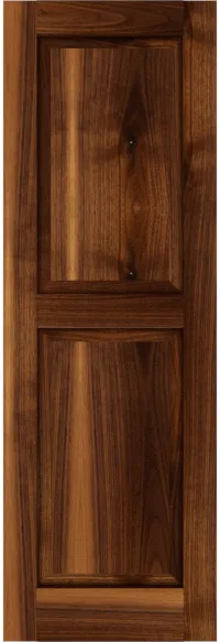 Custom Walnut Raised Panel Shutters | Estate Millwork Product Image