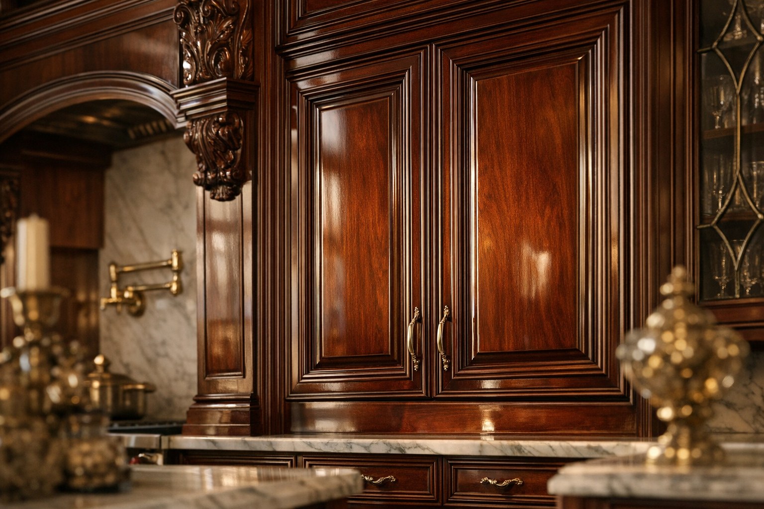 Solid Cherry raised panel drawer fronts, custom handcrafted by Estate Millwork