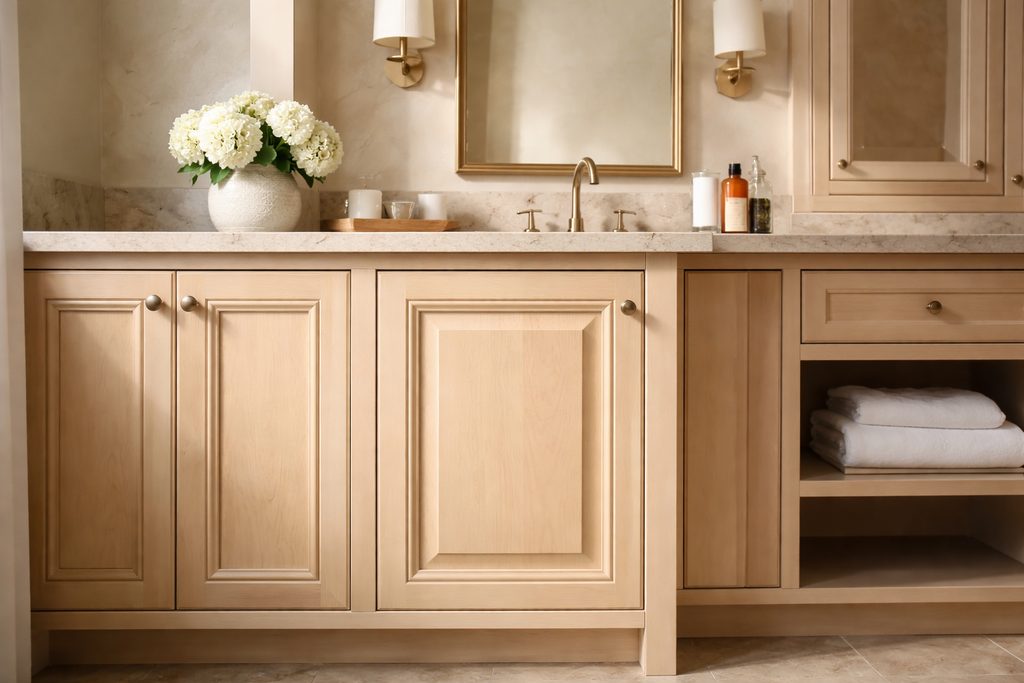 Solid Maple raised panel cabinet doors, custom handcrafted by Estate Millwork