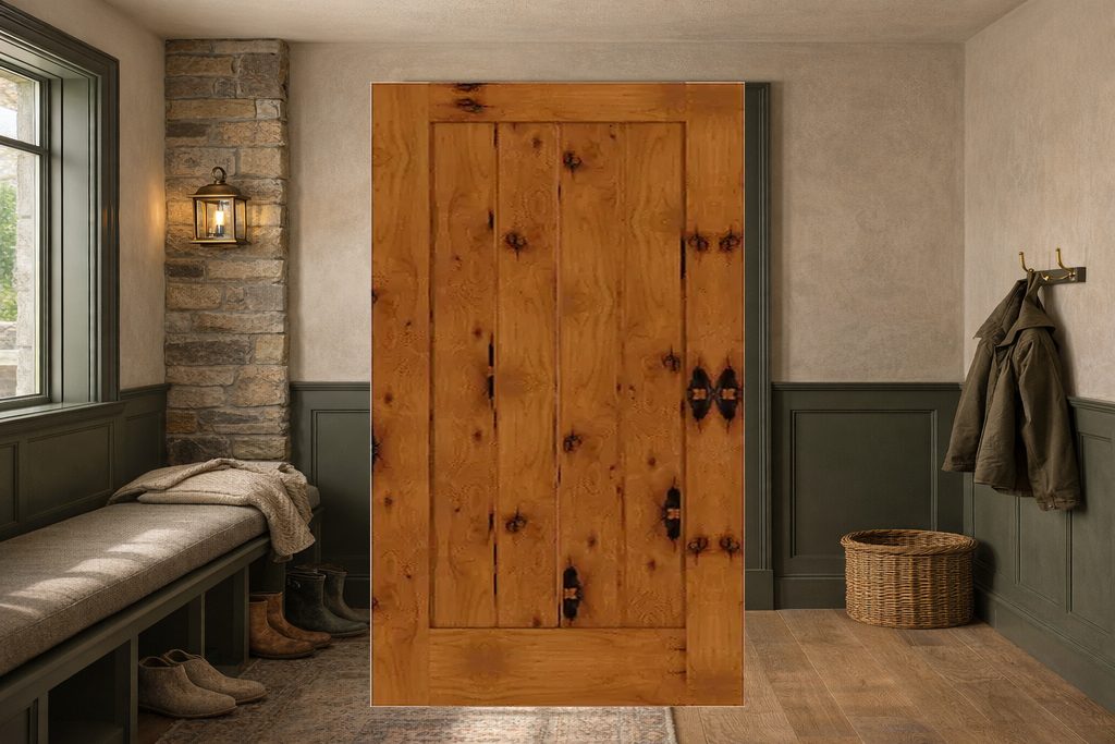 Solid Knotty Alder custom doors, custom handcrafted by Estate Millwork