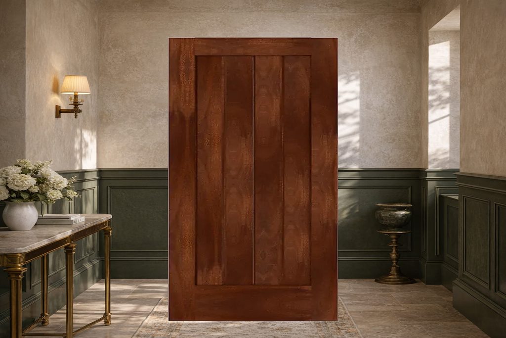 Solid Sapele custom doors, custom handcrafted by Estate Millwork
