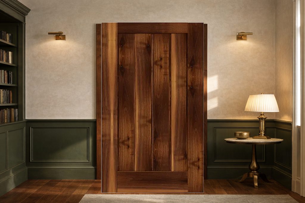 Solid Walnut custom doors, custom handcrafted by Estate Millwork