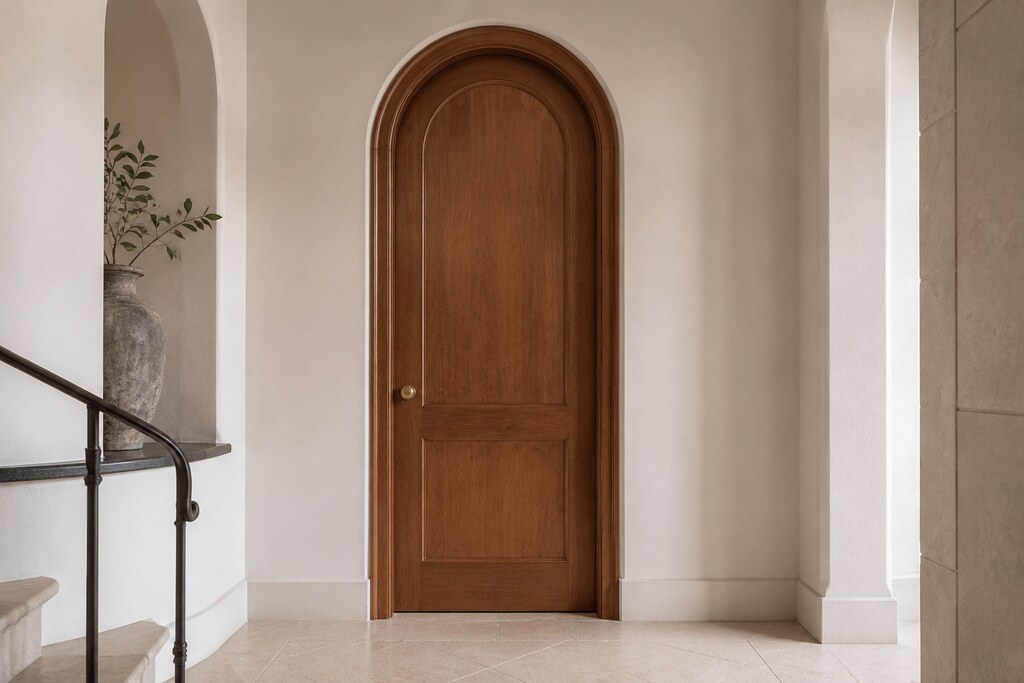 Solid Cherry arched doors, custom handcrafted by Estate Millwork