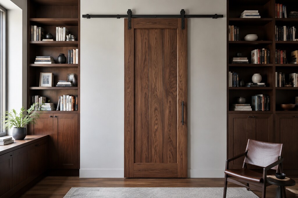 Solid Cherry barn doors, custom handcrafted by Estate Millwork