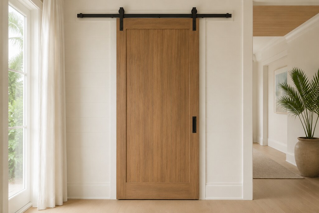 Solid Cypress barn doors, custom handcrafted by Estate Millwork