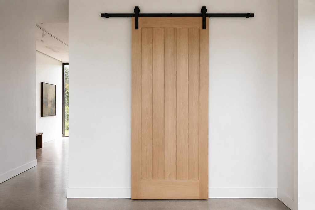 Solid Maple barn doors, custom handcrafted by Estate Millwork