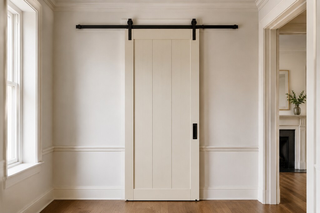Solid Poplar barn doors, custom handcrafted by Estate Millwork