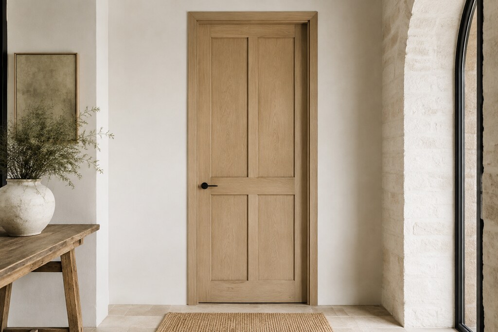 Solid Cherry flat panel doors, custom handcrafted by Estate Millwork
