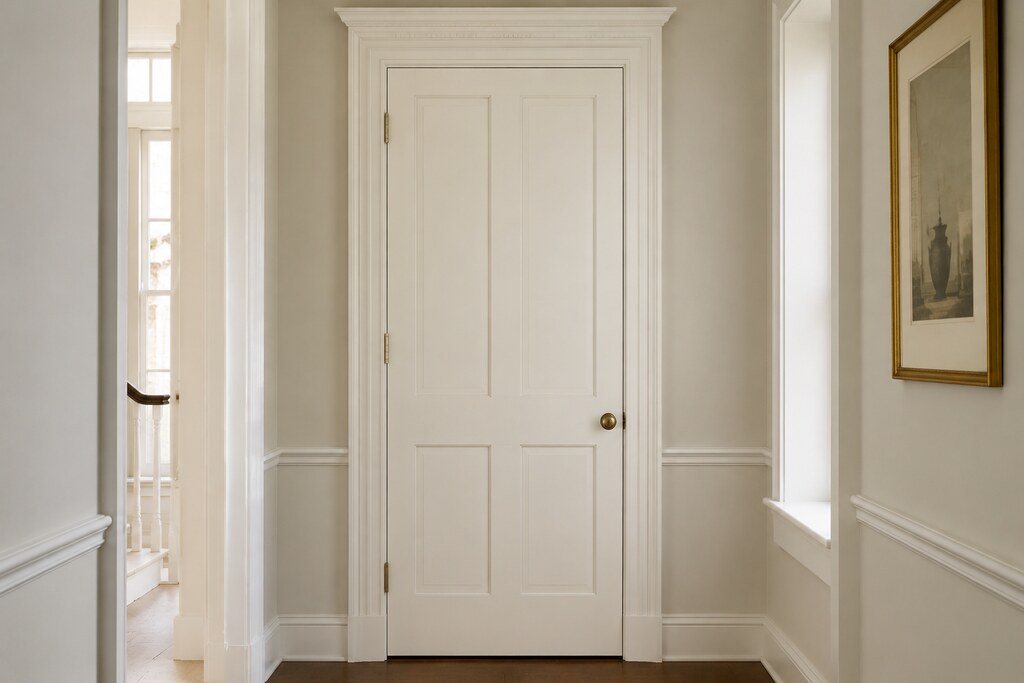 Solid Poplar flat panel doors, custom handcrafted by Estate Millwork