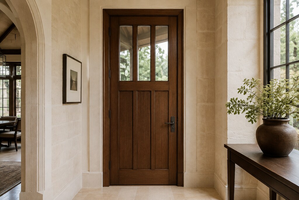 Solid Mahogany mission doors, custom handcrafted by Estate Millwork