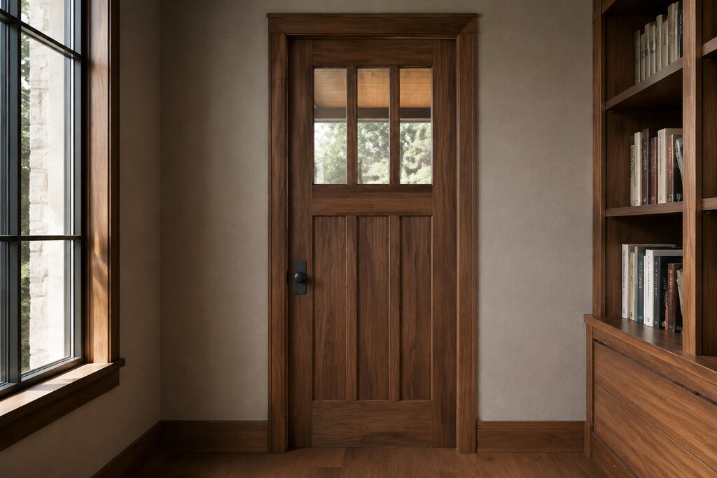 Solid Poplar mission doors, custom handcrafted by Estate Millwork