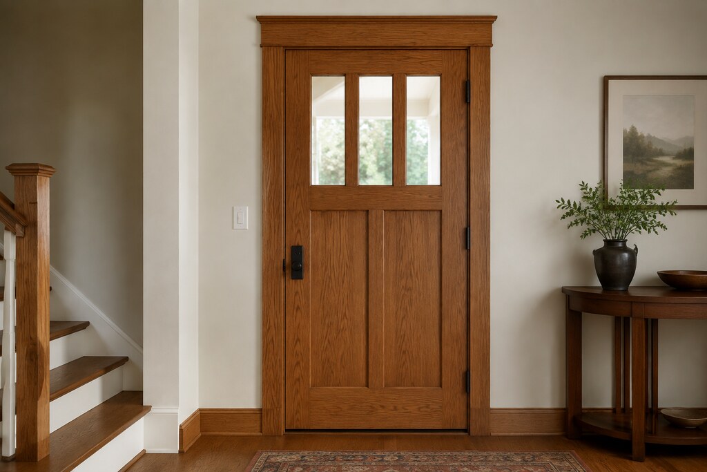 Solid Red Oak mission doors, custom handcrafted by Estate Millwork