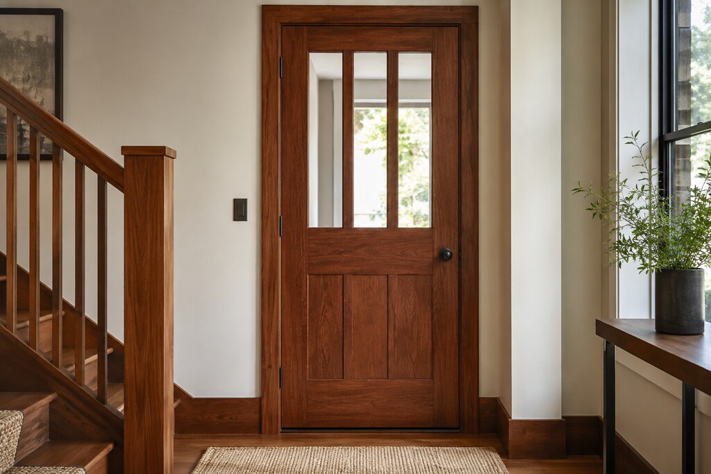 Solid Spanish Cedar mission doors, custom handcrafted by Estate Millwork