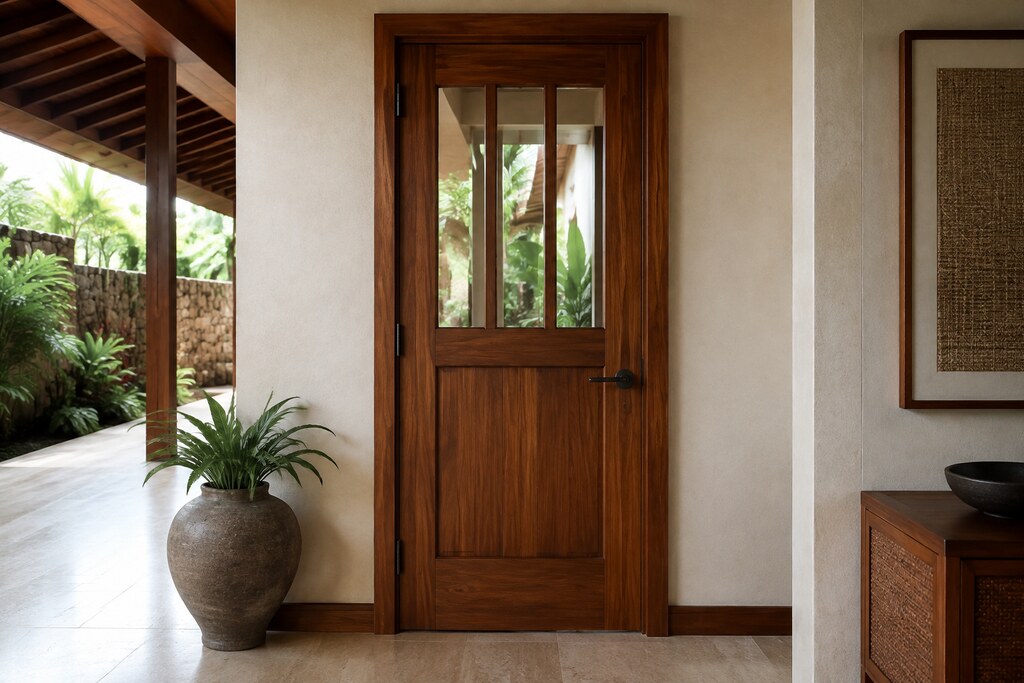 Solid Western Red Cedar mission doors, custom handcrafted by Estate Millwork