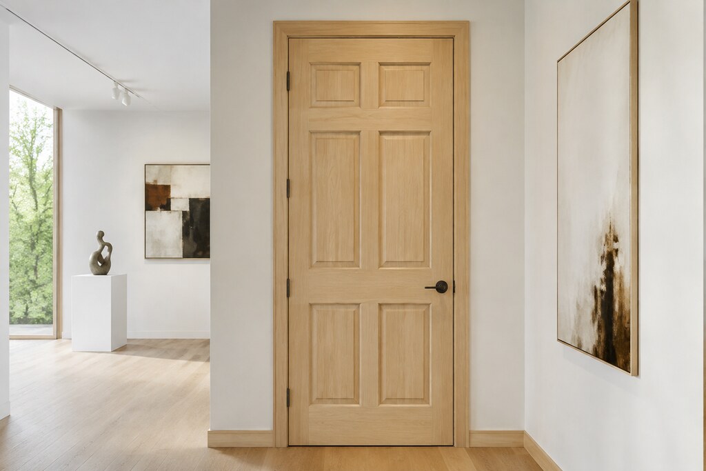 Solid Maple raised panel doors, custom handcrafted by Estate Millwork