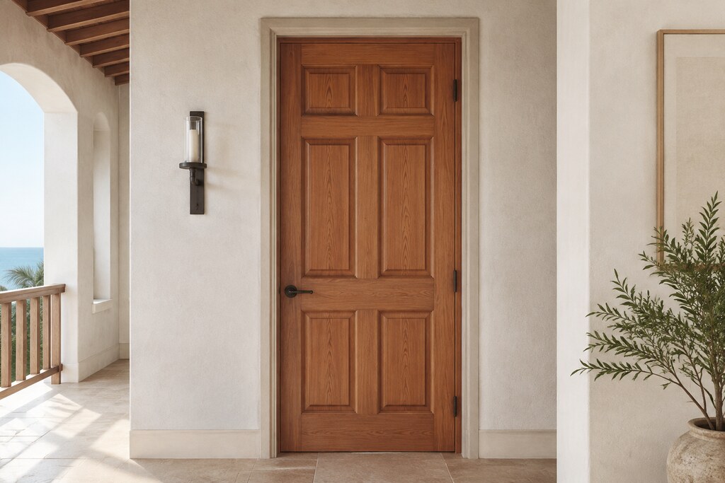 Solid Spanish Cedar raised panel doors, custom handcrafted by Estate Millwork