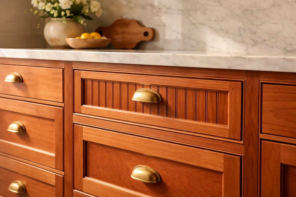 Cherry Beadboard Drawer Fronts