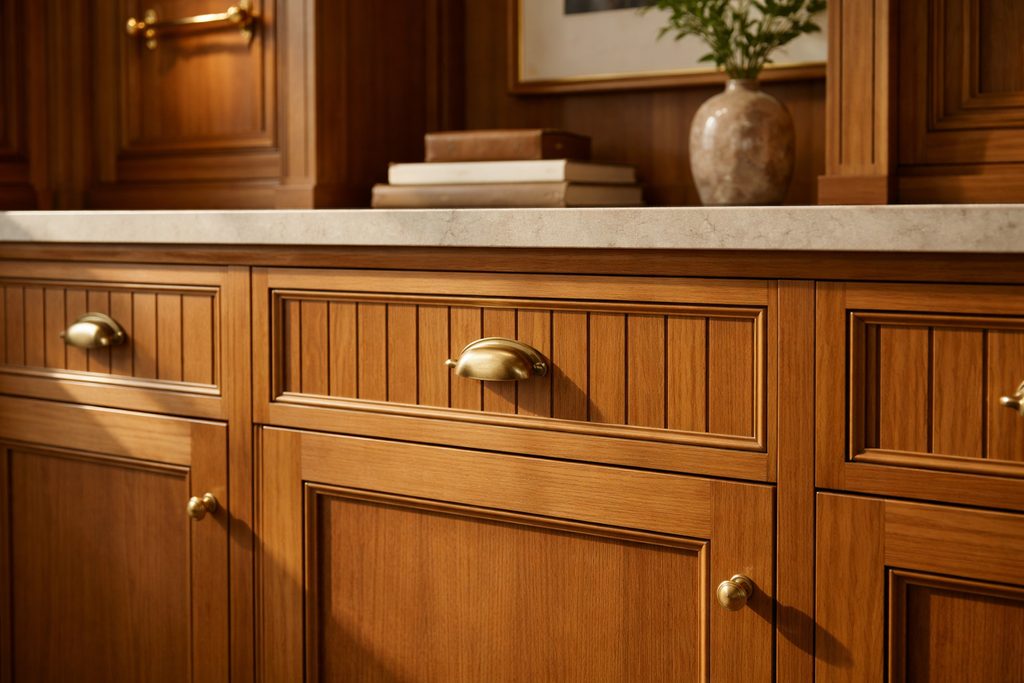 Teak Beadboard Drawer Fronts