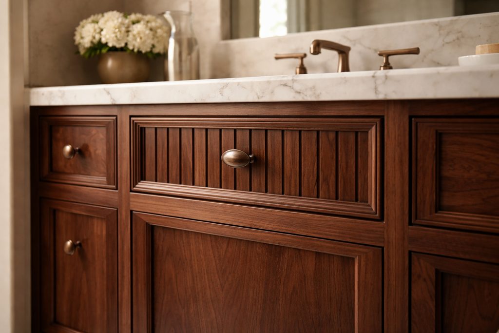 Walnut Beadboard Drawer Fronts