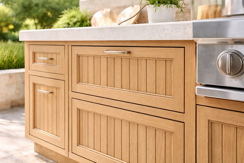 White Oak Beadboard Drawer Fronts