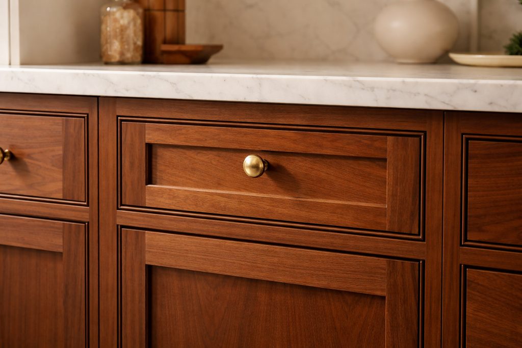 Sapele Flat Panel Drawer Fronts
