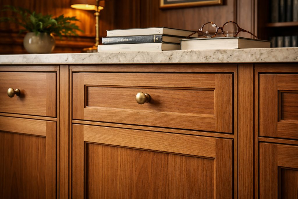 Teak Flat Panel Drawer Fronts