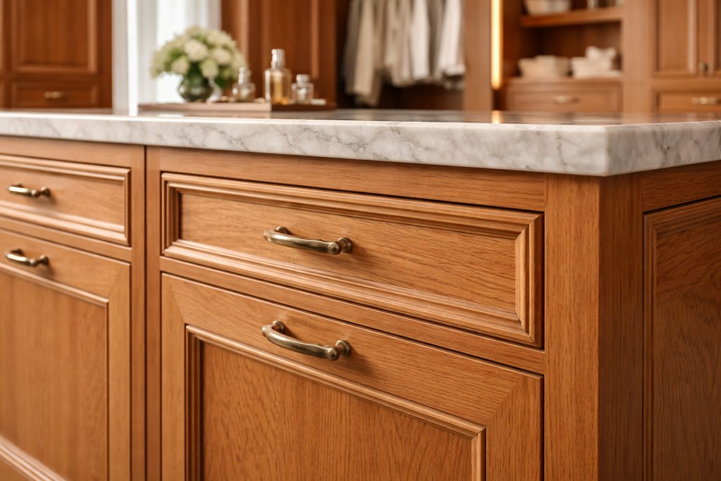 Red Oak Raised Panel Drawer Fronts