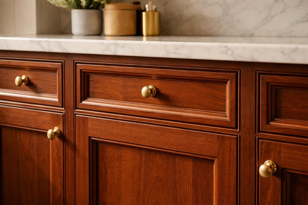 Sapele Raised Panel Drawer Fronts