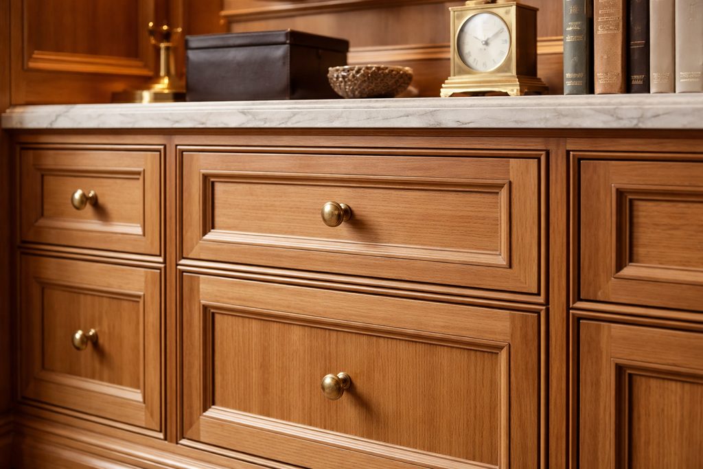 Teak Raised Panel Drawer Fronts